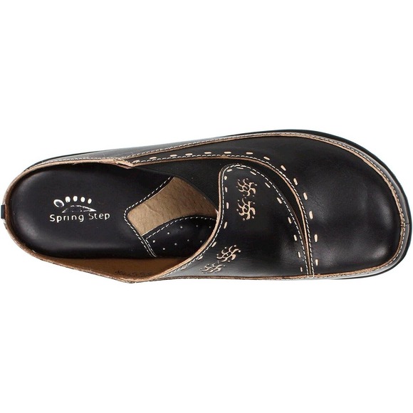 L'Artiste by Spring Step Womens Chino Leather Clog -- Black NEW - Picture 6 of 7